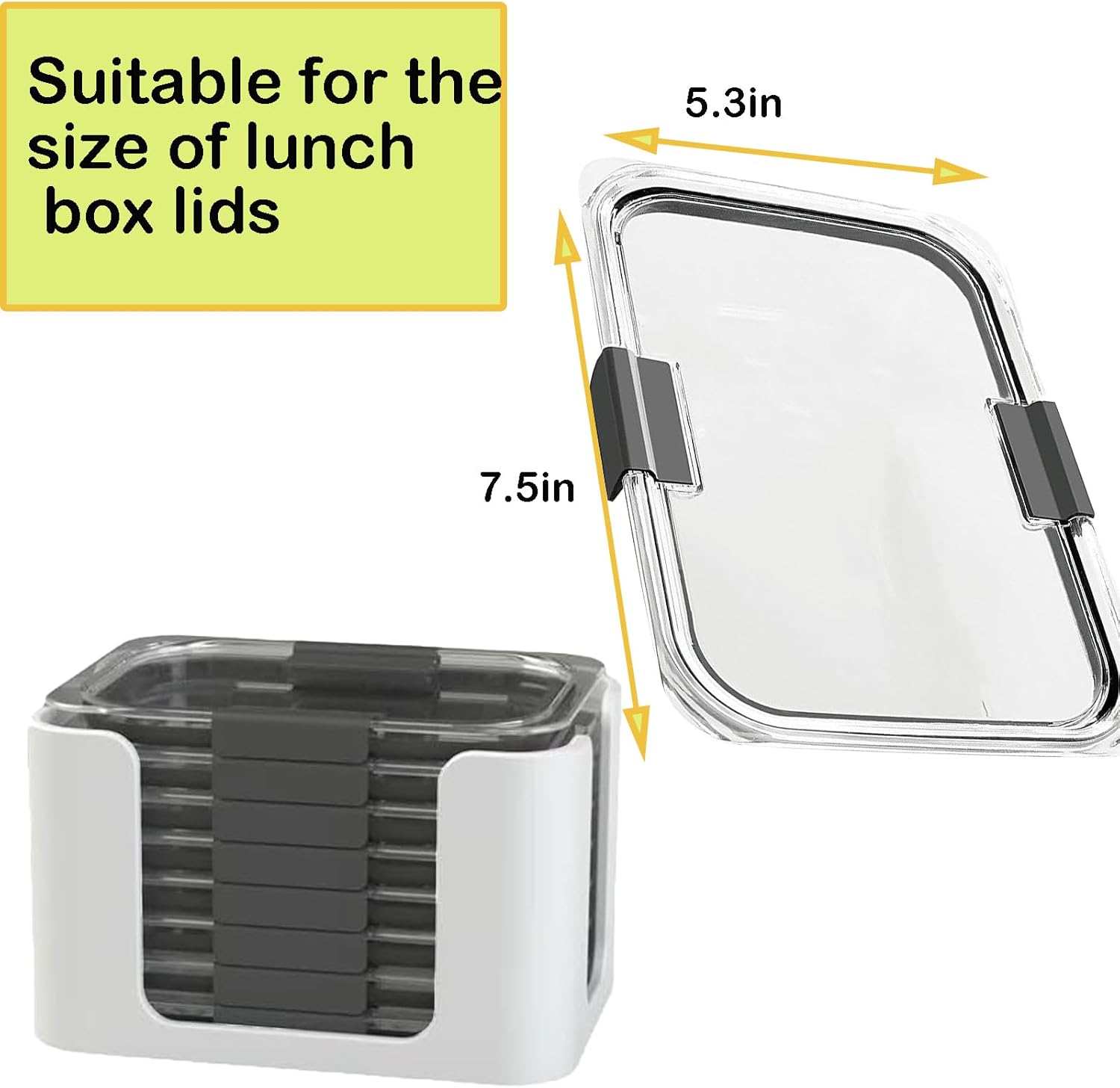 Container Lid Organizer for Rubbermaid Brilliance - Stackable Food Container Lid Holder for Tupperware, Kitchen Cabinet Organizer with Dividers