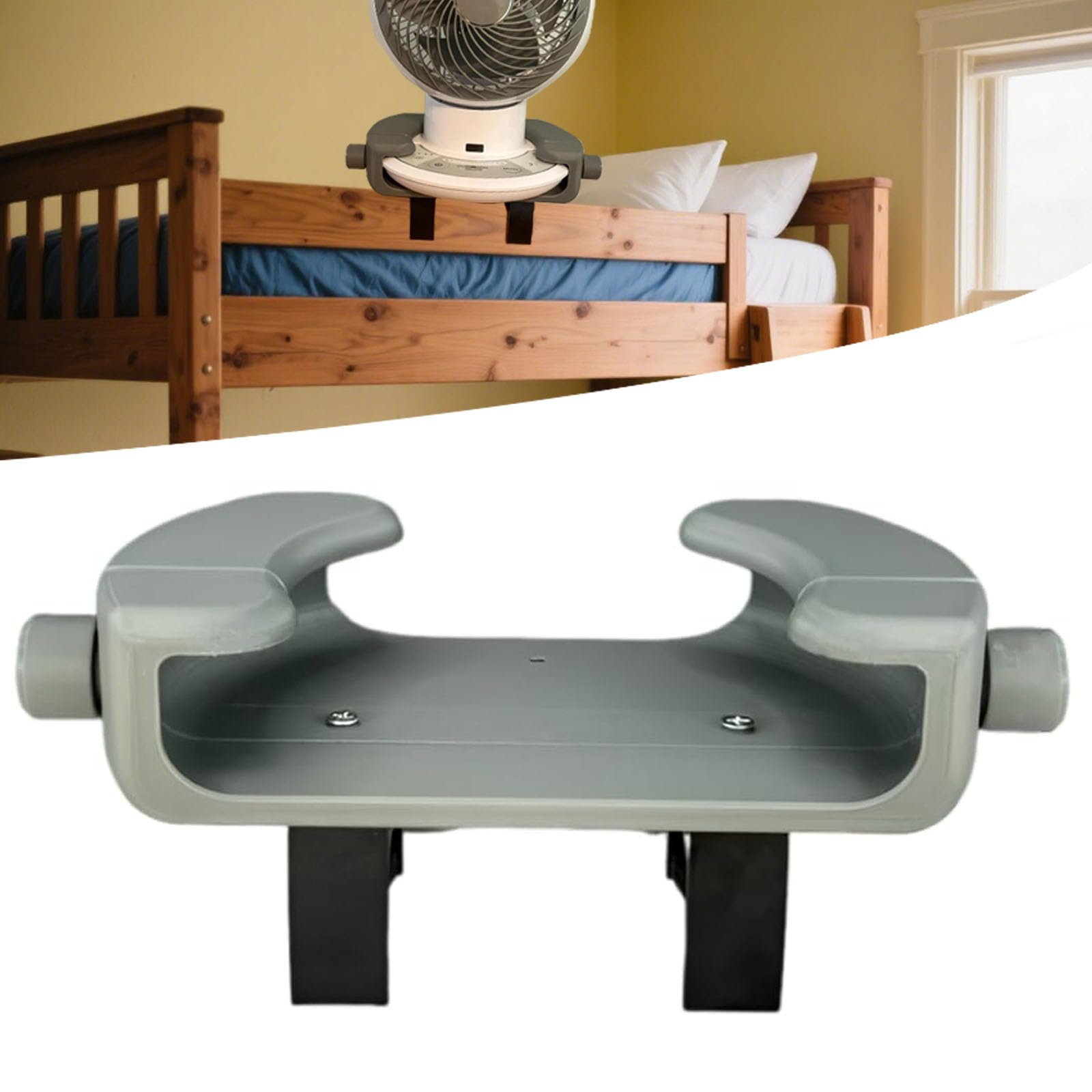 Bunk Bed Fan Holder,8.27 Inch Diameter Clip-On Mount for Dorm Bed and Bunk Bed Holder Fan Holder,Tool-Free College Dorm Cooling Fan Accessory (Pink)
