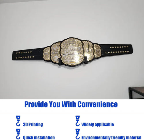 Wrestling Championship Belt Display Holder for Wall, Belt Horizontal Wall Mount Organizer, Wall Mounted Belt Display for Wrestlers Championship Hanging Display