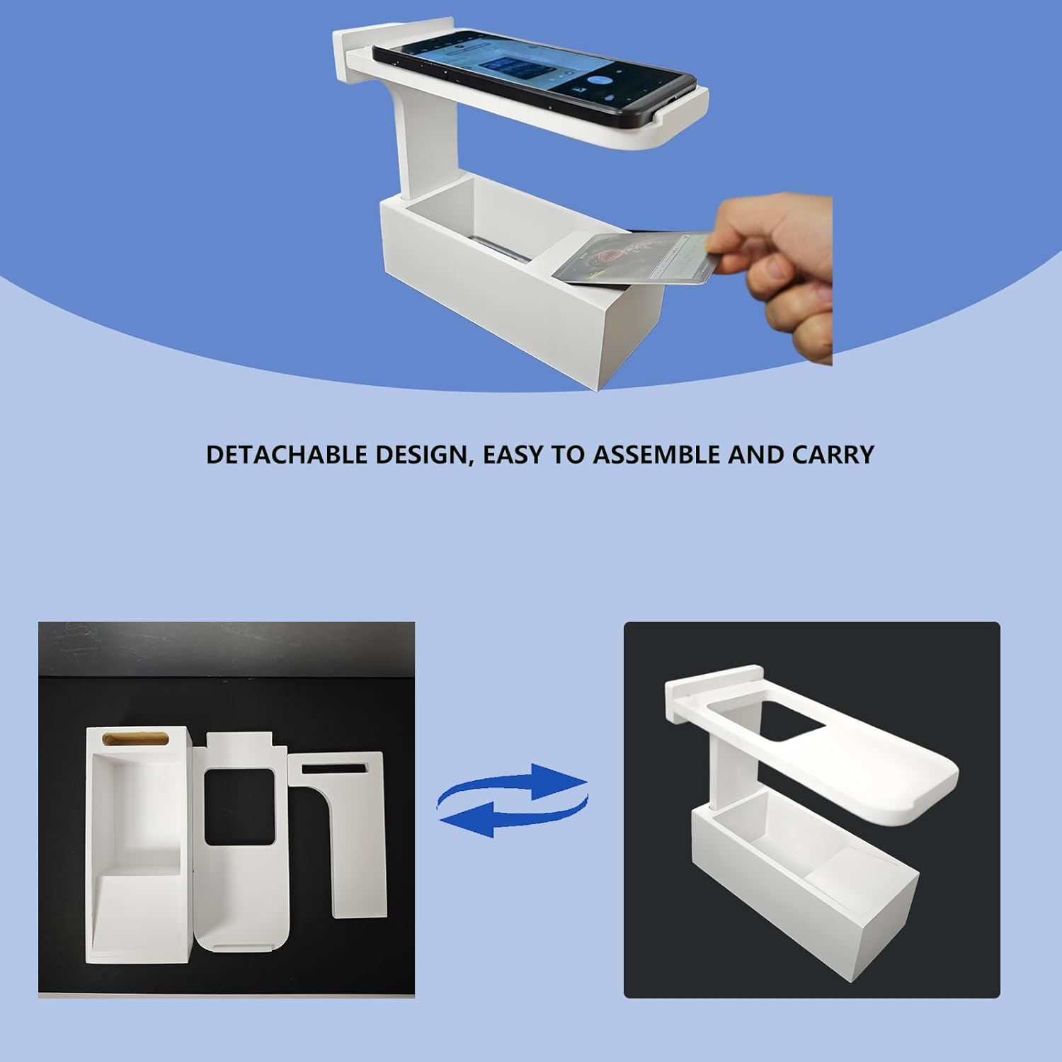 Wooden MTG Card Stand,Trading Card Scanner for ManaBox App fit More Phone Cameras, Quickly Scan and Price Check