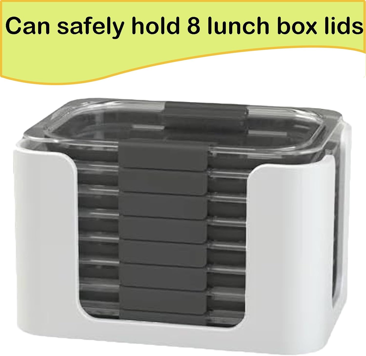 Container Lid Organizer for Rubbermaid Brilliance - Stackable Food Container Lid Holder for Tupperware, Kitchen Cabinet Organizer with Dividers