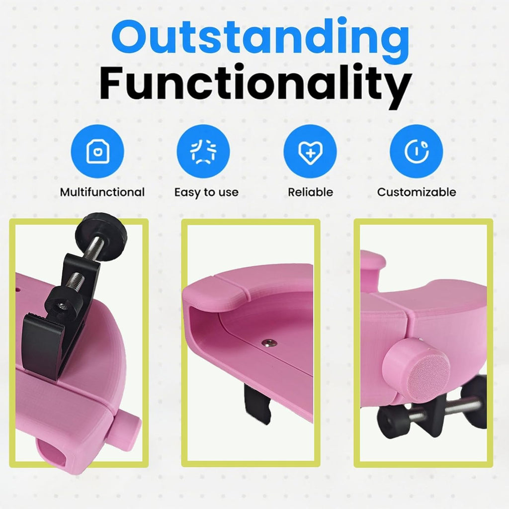 Bunk Bed Fan Holder,8.27 Inch Diameter Clip-On Mount for Dorm Bed and Bunk Bed Holder Fan Holder,Tool-Free College Dorm Cooling Fan Accessory (Pink)